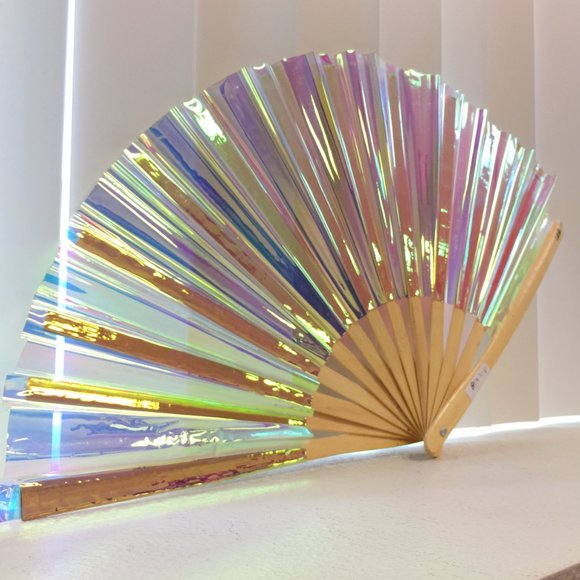 PRE-LOVED LASR - Liquid Shockwave Iridescent Fluid Rave Fan- MISC018 - Picture 2 of 7